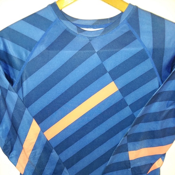 Nike Tops - Nike Pro Combat Dri-Fit Blue/Orange Women's L/S XL